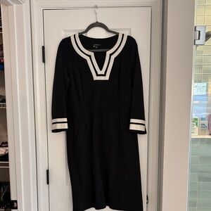 Lands' End Black Dress with White Trim